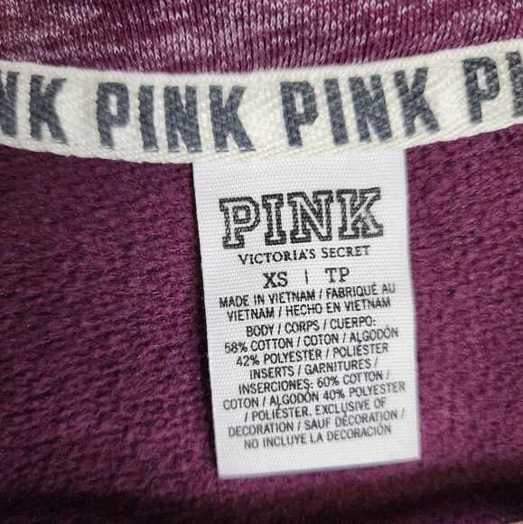 PINK Victoria's Secret Quarter Zip Sweatshirt Sz XS - Picture 8 of 9